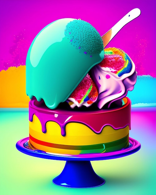 imagen colorida de pastel de helado