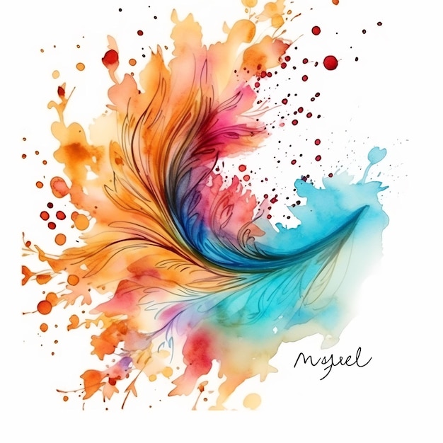 una imagen colorida de una pluma con la palabra "grub" escrita
