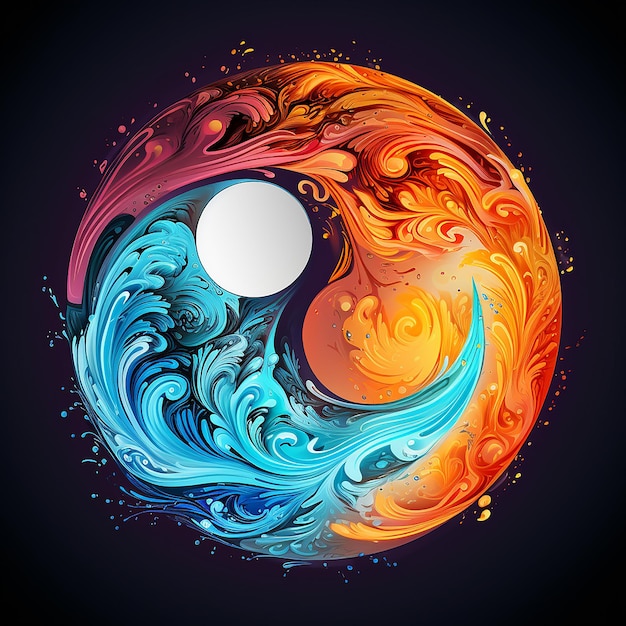 imagen colorida de yin yang generada por ai