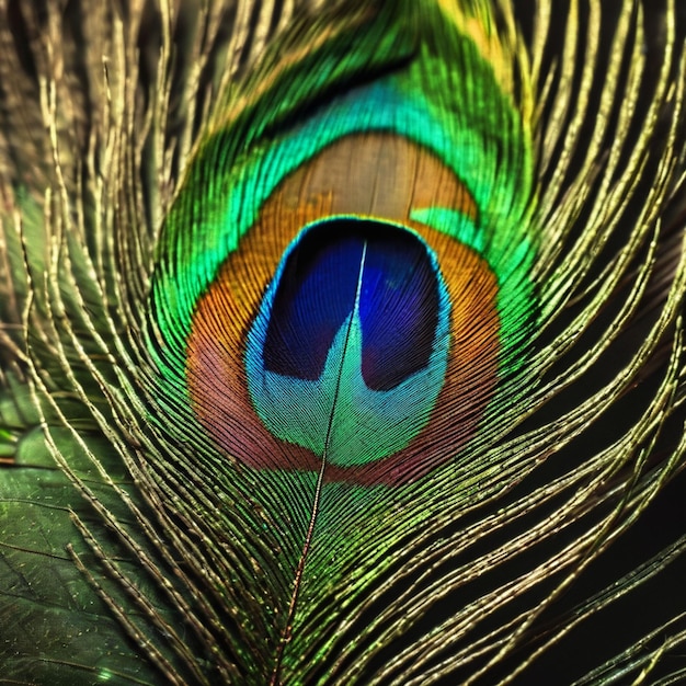 Imagen de coloridas plumas de pavo real Shellow Dof