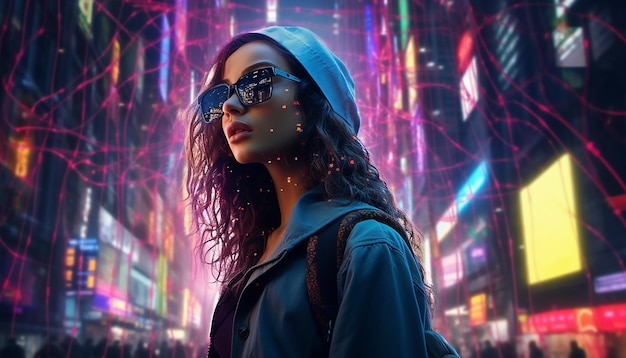 imagen de comercio electrónico en color cyberpunk cyber monday