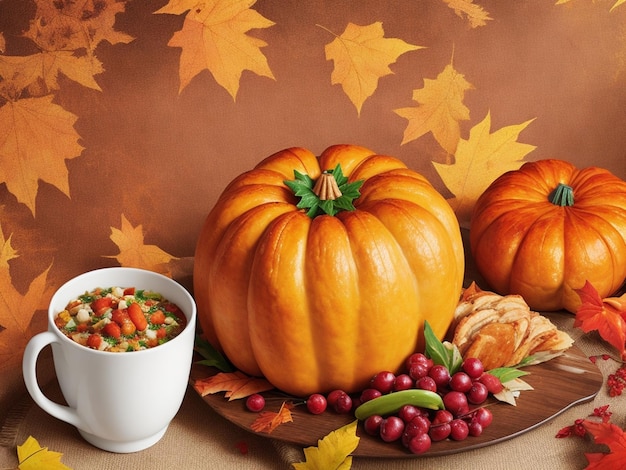 Imagen de comida para la celebración del Día de Acción de Gracias.