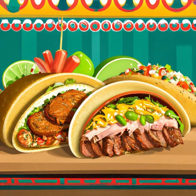 Foto imagen de la comida mexicana tortas