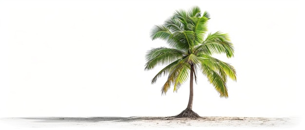 Imagen completa del árbol de coco sobre un fondo blanco