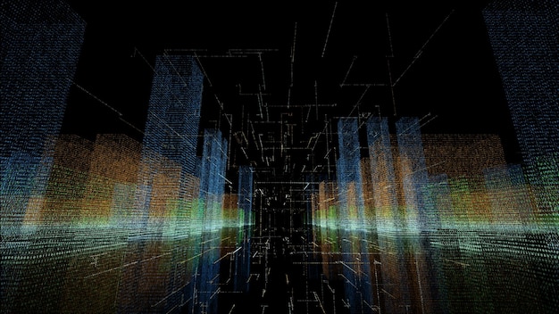 Imagen compuesta digital de luces iluminadas por la noche