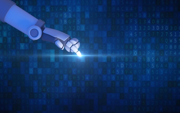 Imagen compuesta digital de la mano del robot