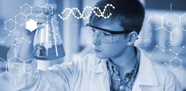 Imagen compuesta de ilustración de estructura química