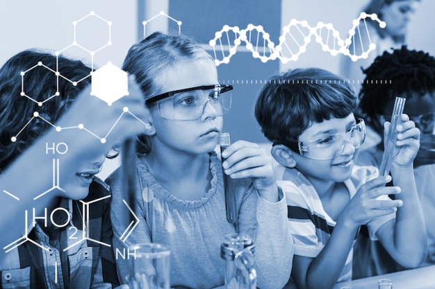 Imagen compuesta de ilustración de estructura química