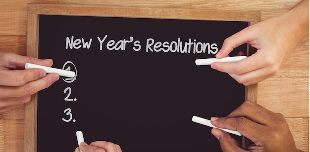 Imagen compuesta de lista de resolución de año nuevo
