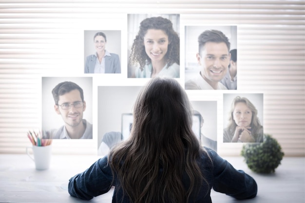 Imagen compuesta de retrato de gente de negocios