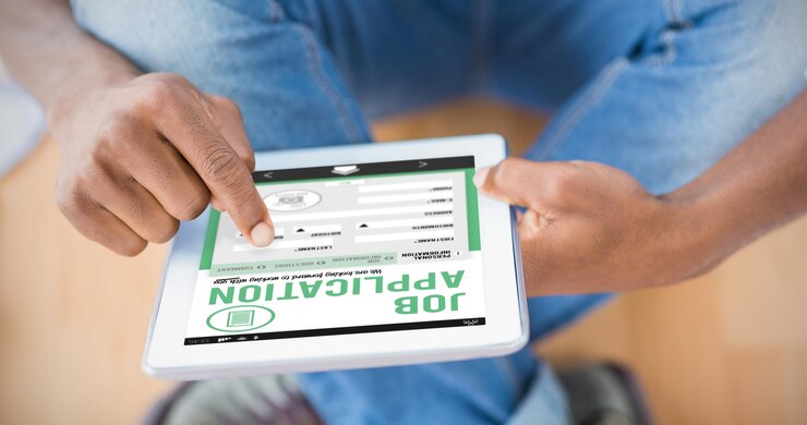 Foto imagen compuesta de solicitud de empleo