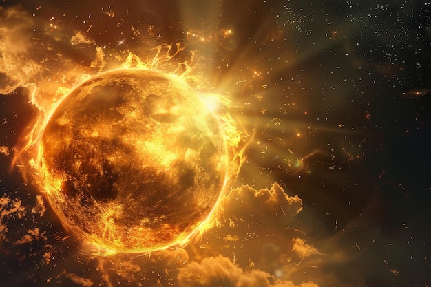 imagen del concepto de calentamiento solar global amarillo