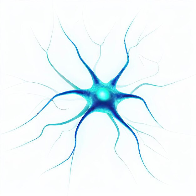 imagen conceptual con célula neuronal aislada en blanco