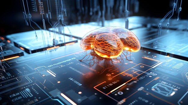 Una imagen conceptual de una interfaz cerebro-computadora