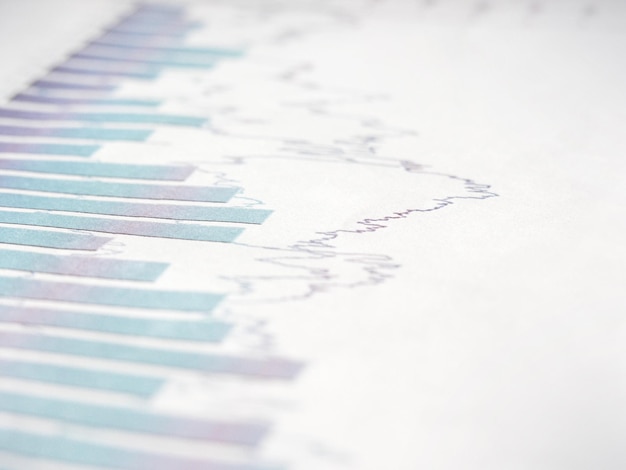 Imagen conceptual de la recopilación de datos y el trabajo estadístico: el gráfico de negocios