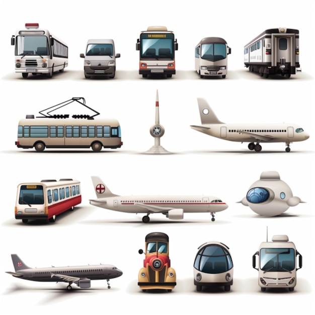 La imagen contiene iconos de un coche y un avión que representan opciones de transporte