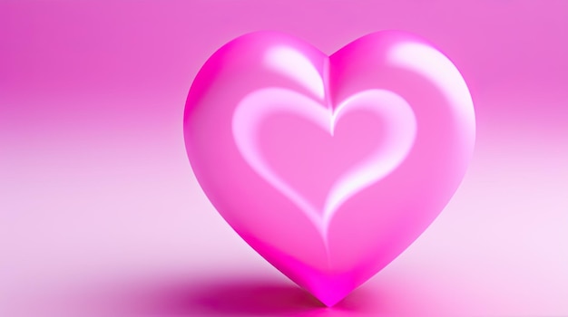 Imagen de corazón rosado en 3D