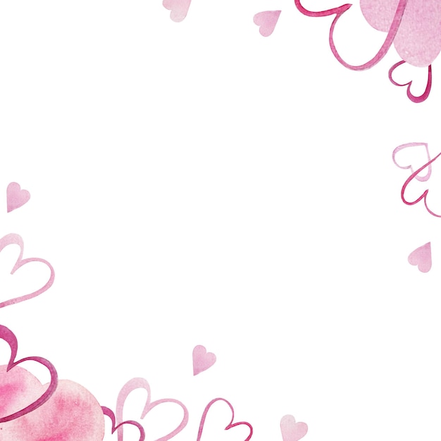 imagen con corazones de acuarela dibujada a mano ilustración para la postal del día de San Valentín para el día de San Valentín imagen de símbolos de amor dibujados en acuarelas en tonos rosados rojos y azules