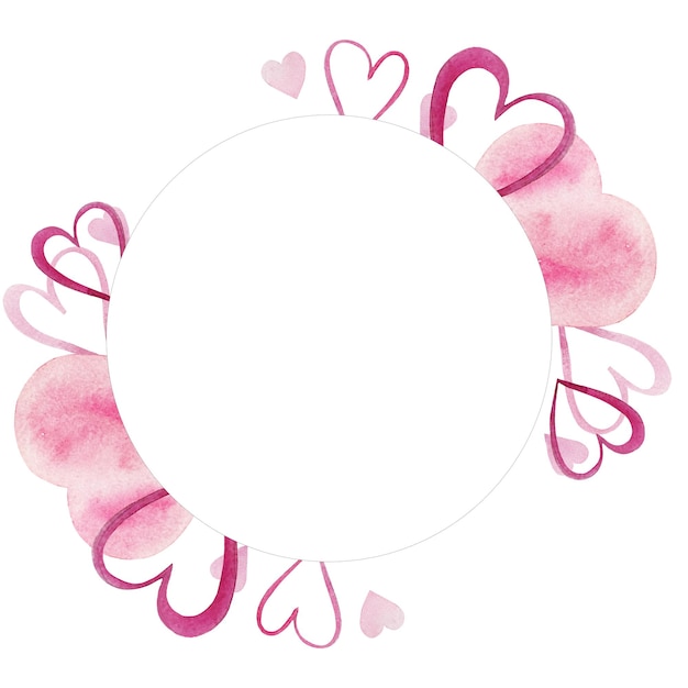 imagen con corazones de acuarela dibujada a mano ilustración para la postal del día de San Valentín para el día de San Valentín imagen de símbolos de amor dibujados en acuarelas en tonos rosados rojos y azules