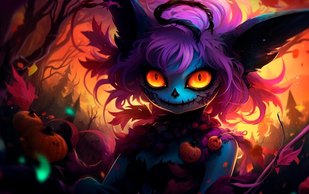 imagen de criatura anime para halloween colorido
