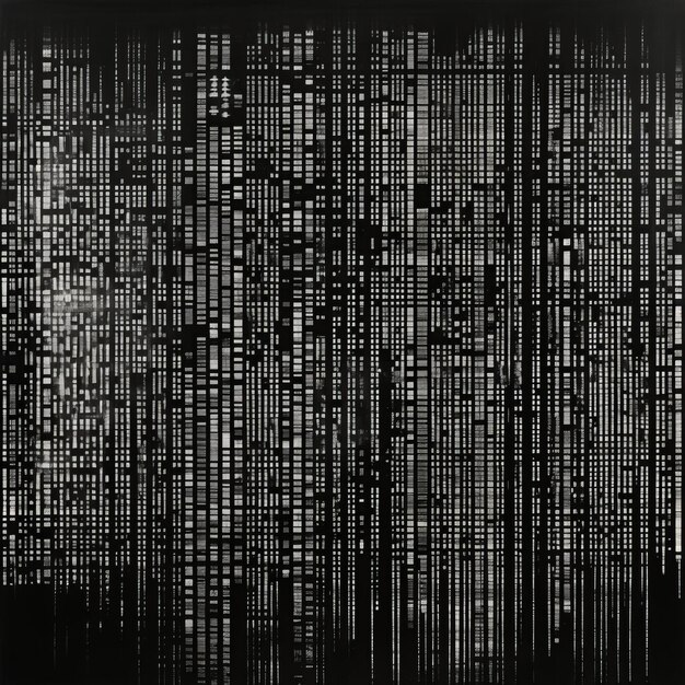 Imagen de cuadrícula de código de barras en blanco y negro
