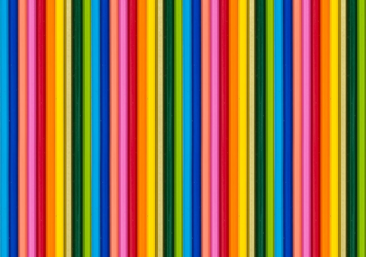 Foto imagen en cuadro completo de lápices multicolores