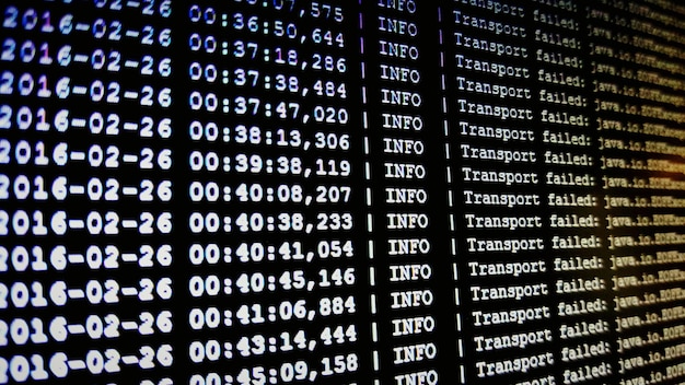Imagen de cuadro completo de texto en pantalla digital
