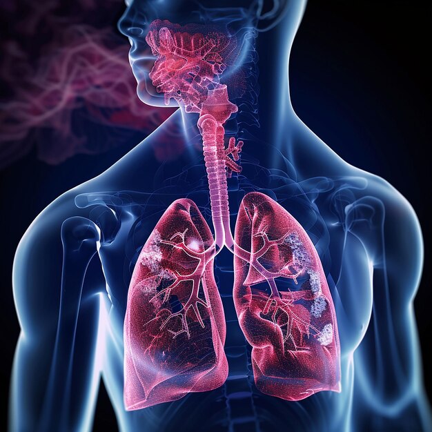 una imagen de un cuerpo humano con la palabra pulmones en él