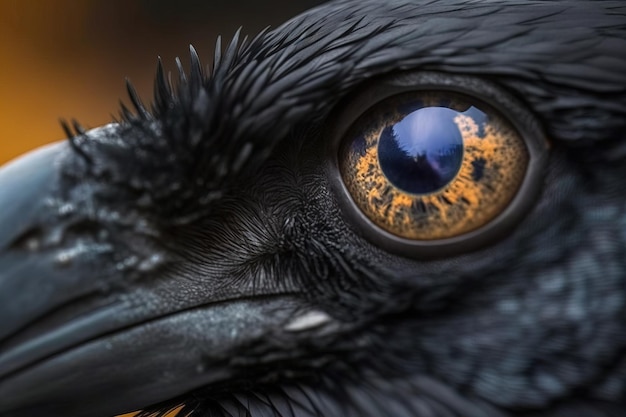 Imagen de cuervo de primer plano Una mirada detallada e íntima a un pájaro majestuoso