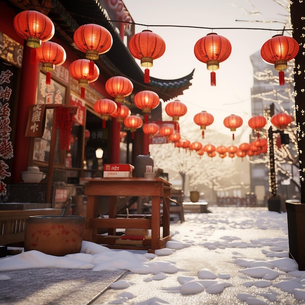 Imagen de decoración al aire libre del año nuevo chino