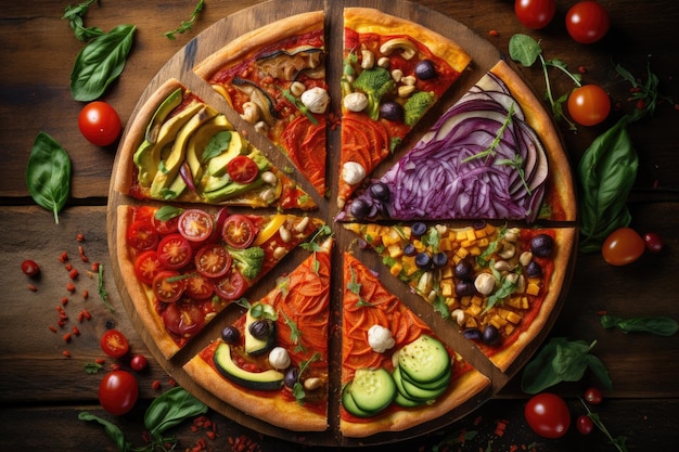 Imagen de una deliciosa pizza vegana