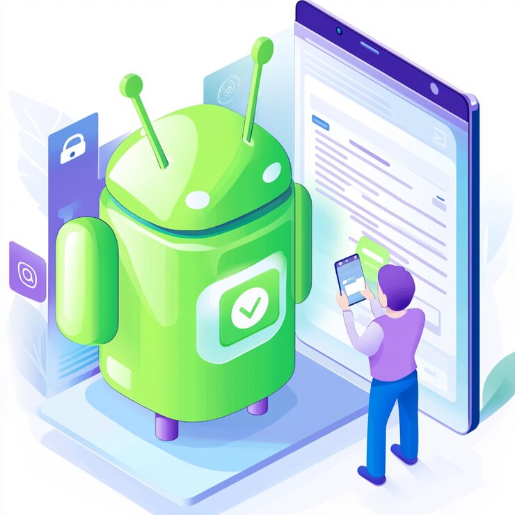 Foto una imagen de un desarrollador configurando un archivo de manifiesto de aplicaciones android con permisos y actividades