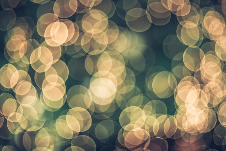 Foto imagen desenfocada de luces iluminadas por la noche