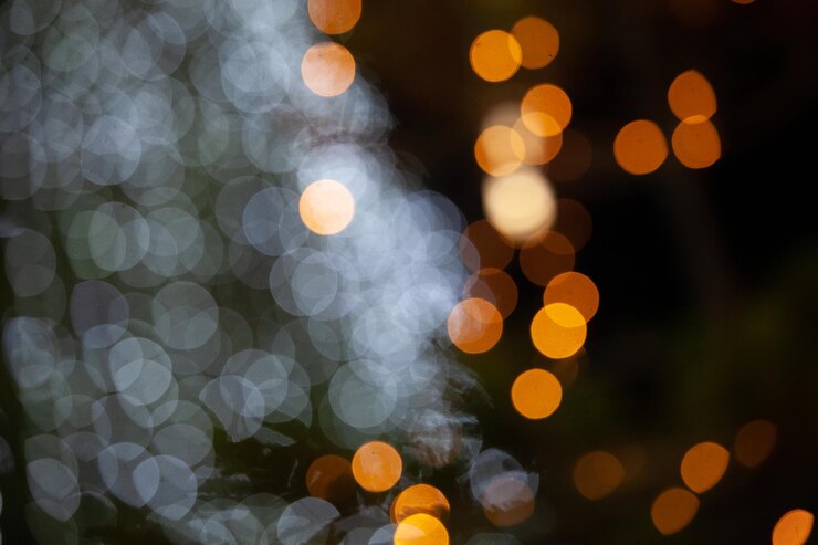 Foto imagen desfocada de luces iluminadas