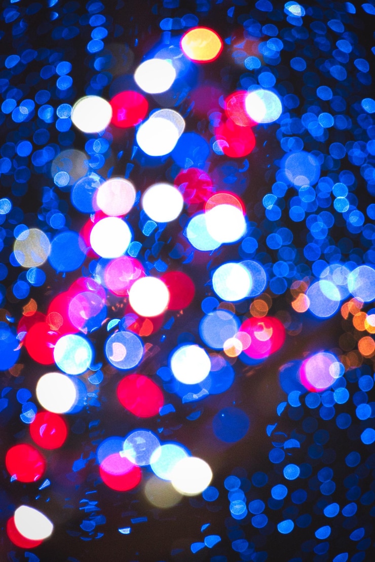 Foto imagen desfocada de luces iluminadas
