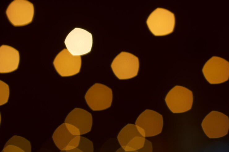 Foto imagen desfocada de luces iluminadas