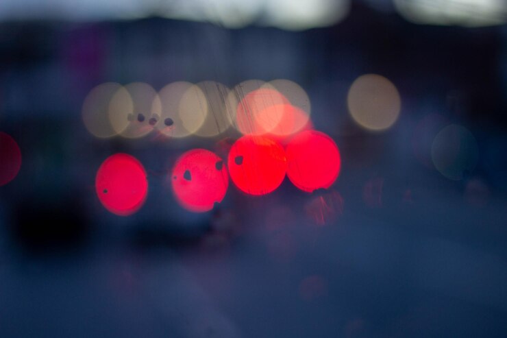 Foto imagen desfocada de luces iluminadas