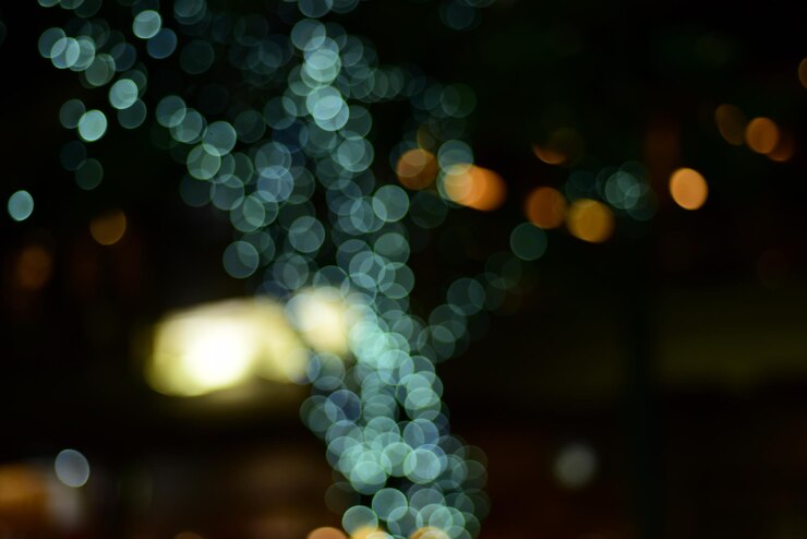 Foto imagen desfocada de luces iluminadas
