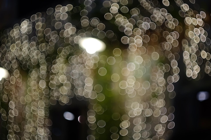 Foto imagen desfocada de luces iluminadas