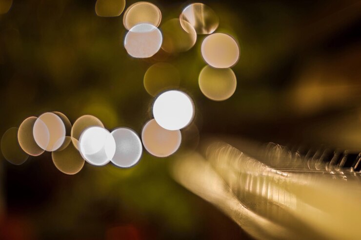 Foto imagen desfocada de luces iluminadas