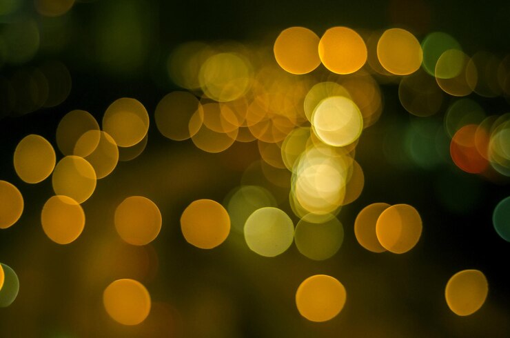 Foto imagen desfocada de luces iluminadas