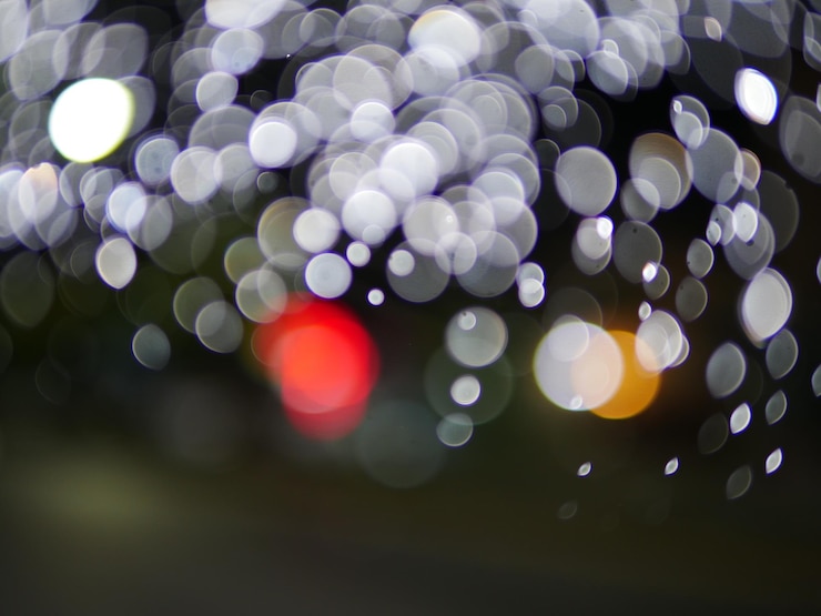 Foto imagen desfocada de las luces