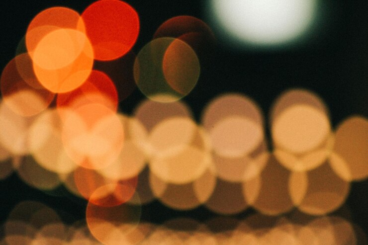 Foto imagen desfocada de las luces