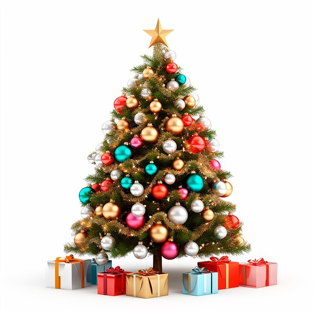 imagen detallada de un árbol de Navidad realista hd