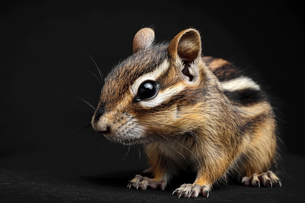 imagen detallada de una ardilla su espalda a rayas y las mejillas llenas son claramente visibles