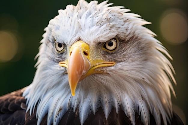 Imagen detallada de la cara de un águila.