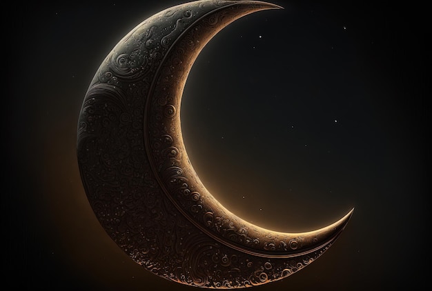 Imagen detallada de la luna creciente