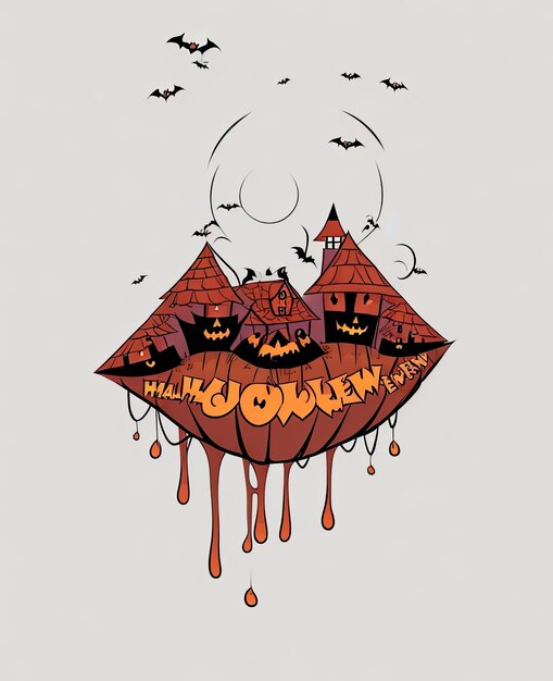 Imagen de dibujos animados de un beso espeluznante de Halloween