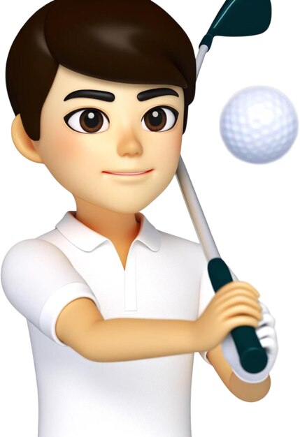 Foto una imagen de dibujos animados de un hombre con un club de golf y un club de golfe