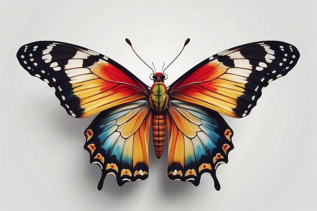 Foto imagen digital de una mariposa colorida